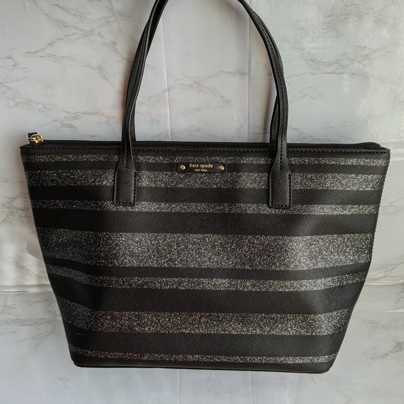 Kate Spade Haven Lane Hani Glitter Stripe Tote, S